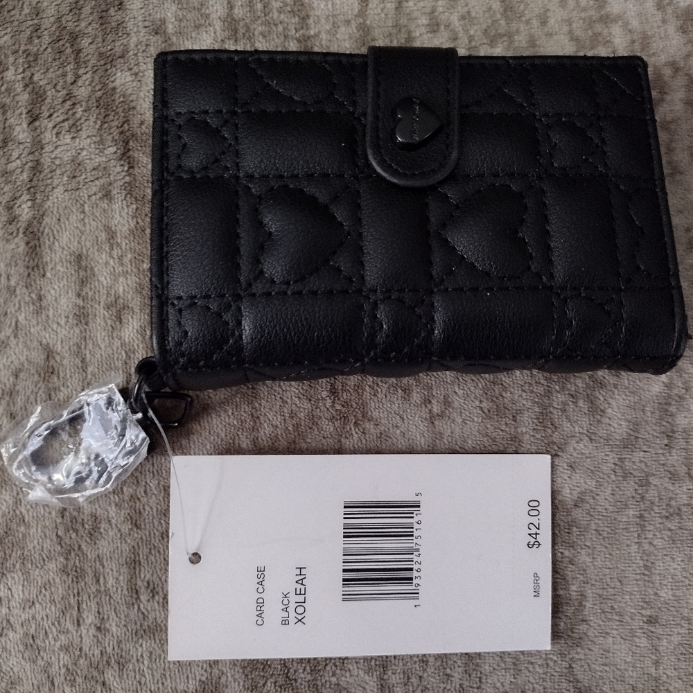 NWT. Betsy Johnson Black Quilted Women's Card Case
